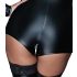 Noir - glanzende, lange mouw jumpsuit short (zwart) - M