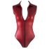 Cottelli Party - Mouwloze glanzende body met rits (rood) - M