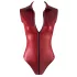 Cottelli Party - glanzende, mouwloze body met ritssluiting (rood) - L