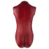 Cottelli Party - glanzende, mouwloze body met ritssluiting (rood) - L