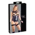 Cottelli Bondage - open body met boeien - glanzend zwart
