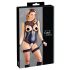 Cottelli Bondage - Glanzend open body en polsboeien (zwart) - L