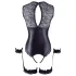 Cottelli Bondage - open body met boeien - glanzend zwart - XL