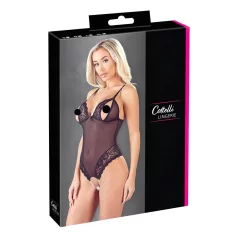 Cottelli - open body - kant en parels - zwart