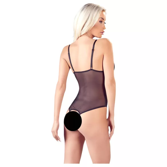 Cottelli - open body - kant en parels - zwart - M