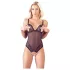 Cottelli - open body - kant en parels - zwart - L