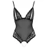 Cottelli - open body - kant en parels - zwart - L
