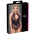 Cottelli Plus Size - bloemen body - zwart/paars - 2XL