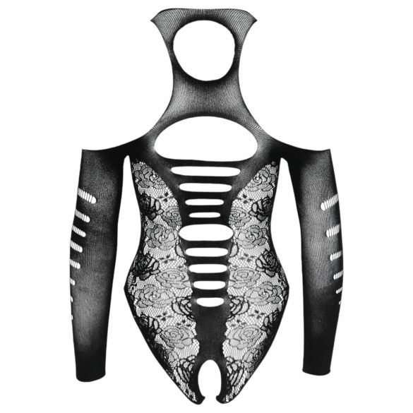 NO:XQSE - body met strik - lange mouwen - zwart - S-L