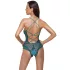 Cottelli - open body met vetersluiting en kant - groen - L