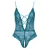 Cottelli - open body met vetersluiting en kant - groen - L
