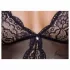 Cottelli - open body met jarretelles en kant - zwart - L