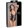 Cottelli Bondage - open body met ringen - glanzend zwart