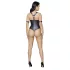 Cottelli Bondage - open body met ringen - glanzend zwart - M