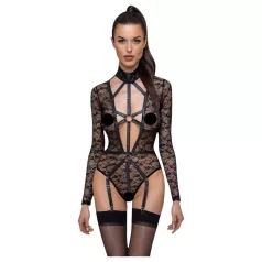 Cottelli - transparant body met bandjes - zwart