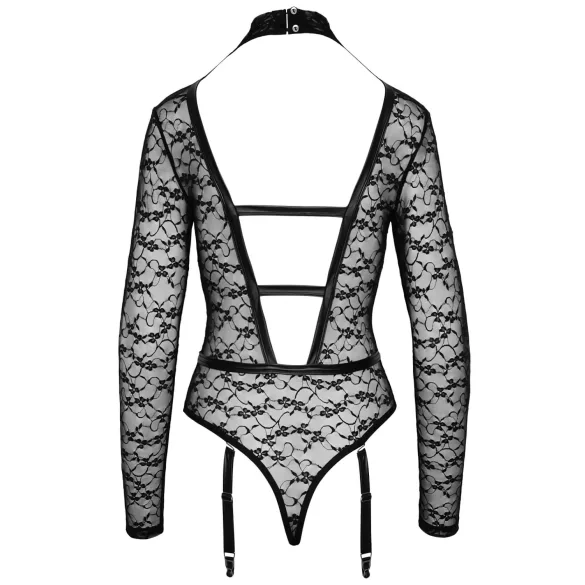 Cottelli - transparant body met bandjes - zwart - M