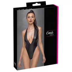 Cottelli Party - body met halsband - glanzend - zwart
