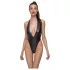 Cottelli Party - body met halsband - glanzend - zwart - M