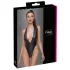 Cottelli Party - body met halsband - glanzend - zwart - L