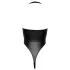 Cottelli Party - body met halsband - glanzend - zwart - L