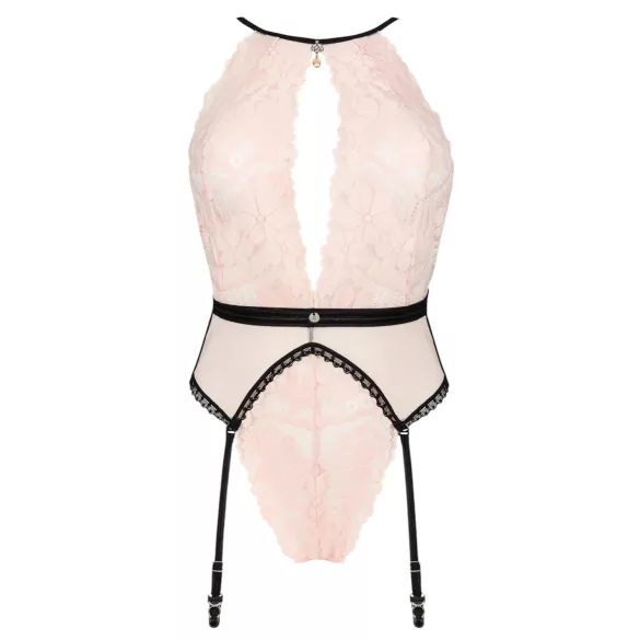 Obsessive Lilines - body met jarretels - roze - L/XL