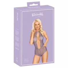 Kissable - body met nekband - kanten lingerie - paars - L/XL