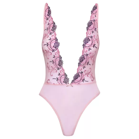 Kissable - body met geborduurde rozen - roze