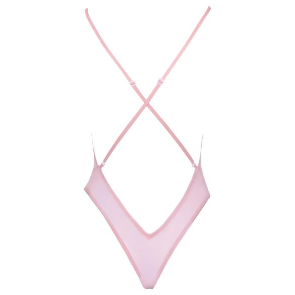 Kissable - body met geborduurde rozen - roze - L/XL