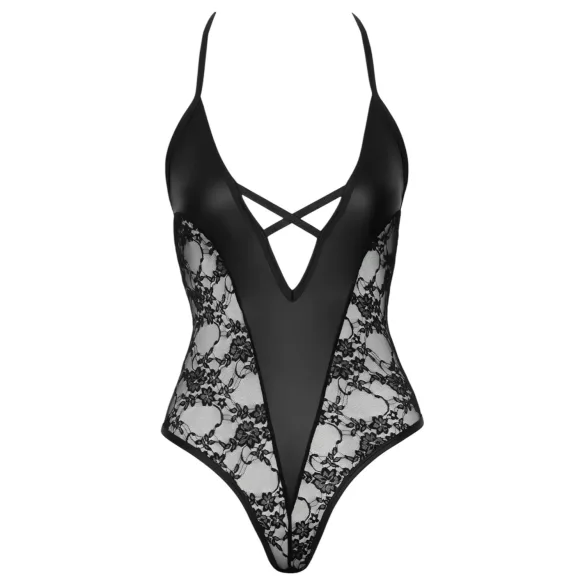 Cottelli Party - body met bloemenprint - zwart - XL