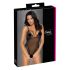 Cottelli - Geborduurde, open kanten body (zwart-paars) - M
