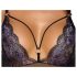 Cottelli - geborduurde open kanten body (zwart-paars) - L