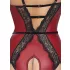 Abierta Fina - open body met jarretels - zwart/rood - lingerie - M
