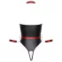 Cottelli Bondage - glanzende body + arm- en halsfixatie (zwart) - M
