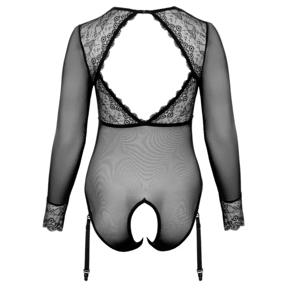 Cottelli Curves - transparante body (zwart) - 2XL