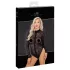 Noir - luipaardprint lange mouwen body (zwart)