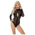 / Noir - luipaardprint, lange mouwen body (zwart) - M