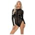 / Noir - luipaardprint, lange mouwen body (zwart) - M