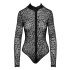 / Noir - luipaardprint, lange mouwen body (zwart) - M