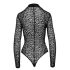 / Noir - luipaardprint, lange mouwen body (zwart) - M