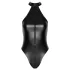 Noir - glanzende body met halternek (zwart) - M