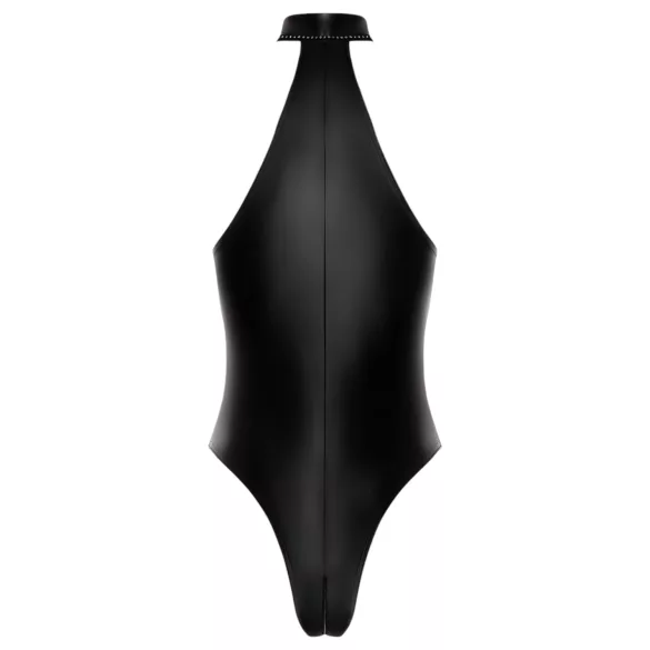 Noir - glanzende body met halternek (zwart) - L