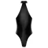 Noir - glanzende body met halternek (zwart) - L