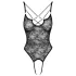 Cottelli - transparant open kanten body - zwart - M
