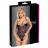 Cottelli - transparant open kanten body - zwart - M