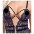 Cottelli - open bodysuit met bandjes - zwart