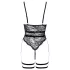 Cottelli - open bodysuit met bandjes - zwart