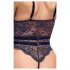 Cottelli - open bodysuit met bandjes - zwart - L