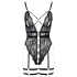 Cottelli - open bodysuit met bandjes - zwart - L