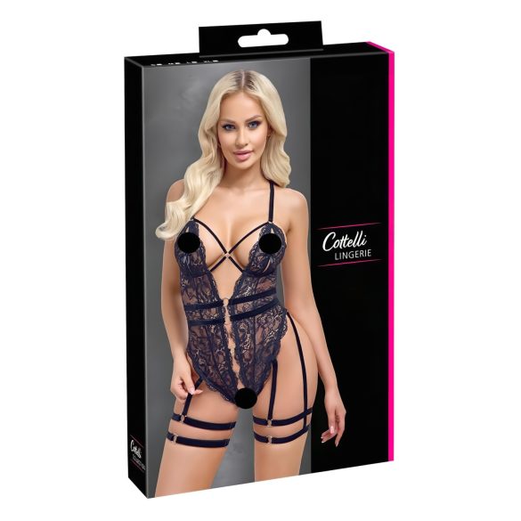 Cottelli - open, bandjes sexbody (zwart) - L