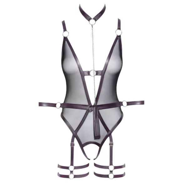Cottelli Bondage - open body met armboeien (zwart)
